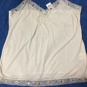 Banana Republic embellished edge tank top
